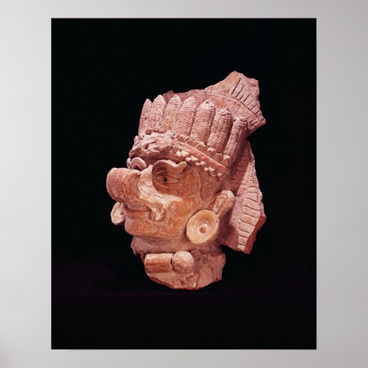 Hoofd van de Maismaisgod, Oaxaca, c.500 AD Poster (Voorkant)