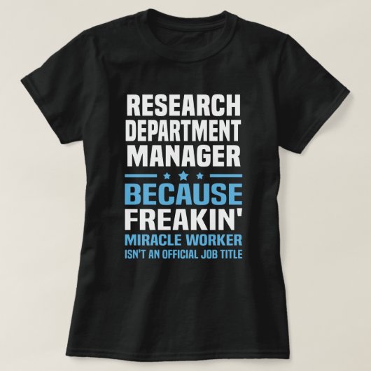 hoofd van de onderzoeksafdeling t-shirt (Design voorkant)