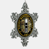 Hoofd van de opsporingsambtenaar CW2 Tin Sneeuwvlok Ornament (Links)