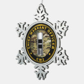 Hoofd van de opsporingsambtenaar CW2 Tin Sneeuwvlok Ornament (Rechts)