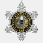 Hoofd van de opsporingsambtenaar CW2 Tin Sneeuwvlok Ornament (Voorkant)