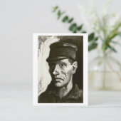 Hoofd van de Paasant met Pet, Vincent van Gogh Briefkaart (Staand voorkant)