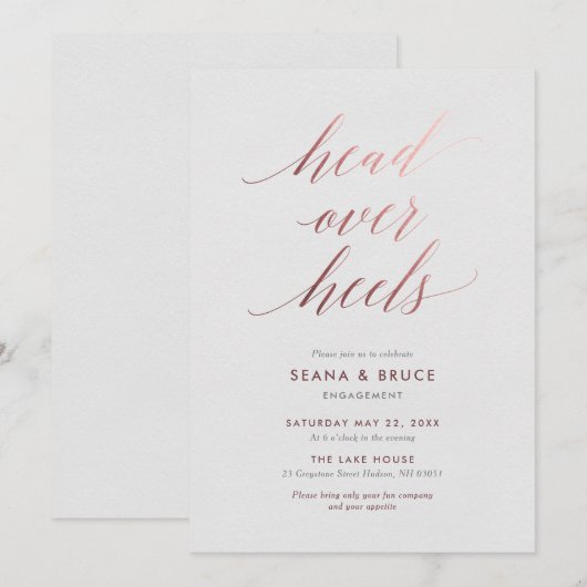 Hoofd van de partij Heels Romantic Kaart (Voorkant / Achterkant)