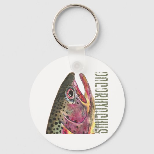 Hoofd van de regenboogforel sleutelhanger (Voorkant)