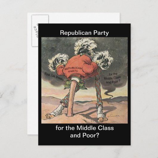 Hoofd van de Sand Republikein Partij Uitnodiging Briefkaart (Voorkant / Achterkant)