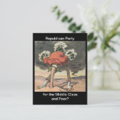 Hoofd van de Sand Republikein Partij Uitnodiging Briefkaart (Staand voorkant)