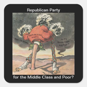 Hoofd van de Sand Republikein Partij Vierkante Sticker