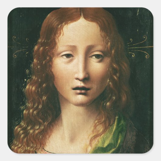 Hoofd van de Savior Vierkante Sticker (Voorkant)