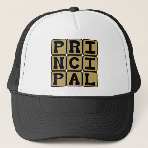 Hoofd van de school trucker pet