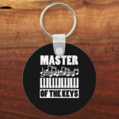 Hoofd van de toonspeler Pianist Music Note Sleutelhanger (Voorkant)