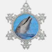 Hoofd van de tuimelaar tin sneeuwvlok ornament (Voorkant)