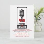 Hoofd van de uitnodiging van Karaoke Birthday (Staand voorkant)