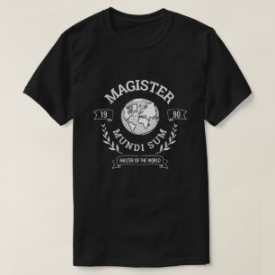 Hoofd van de World Latijn Crest Funny Custom T-shirt