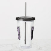 Hoofd van de zwarte rog aan de Paarse  zwarte gren Acryl Drinkbeker (Rechts)