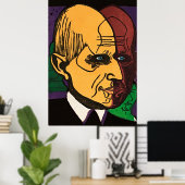 Hoofd van Dr. Bauer – Retro Expressionistische Kun Poster (Thuiskantoor)