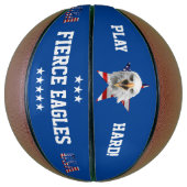 Hoofd van een adelaar, ster, VS-vlag Basketbal (Verticaal)