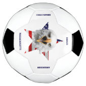 Hoofd van een adelaar, ster, VS-vlag Voetbal (Gedraaid)