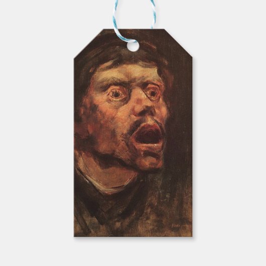 Hoofd van een Angry Man (verdriet en lijden) Cadeaulabel (Voorkant)