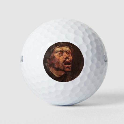 Hoofd van een Angry Man (verdriet en lijden) Golfballen (Voorkant)
