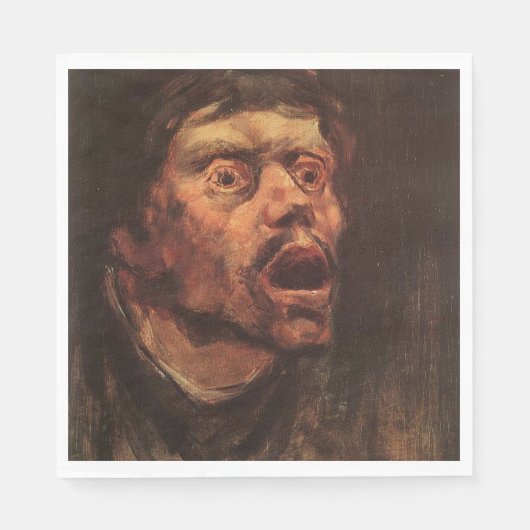 Hoofd van een Angry Man (verdriet en lijden) Servet (Voorkant)