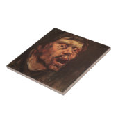 Hoofd van een Angry Man (verdriet en lijden) Tegeltje (Zijkant)