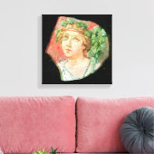 Hoofd van een bacchante canvas afdruk (Insitu (Woonkamer))