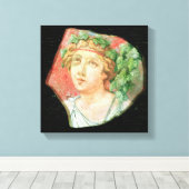 Hoofd van een bacchante canvas afdruk (Insitu (Houten vloer))