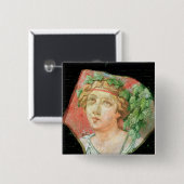 Hoofd van een bacchante vierkante button 5,1 cm (Voorkant /achterkant)