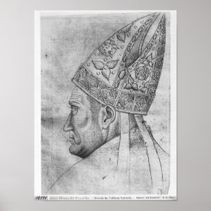 Hoofd van een bisschop uit het Album van de Vallar Poster