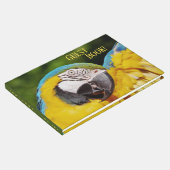 Hoofd van een Blauwe en Gele Macaw Gastenboek (Hoek)