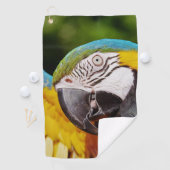 Hoofd van een Blauwe en Gele Macaw Golfhanddoek (Insitu)