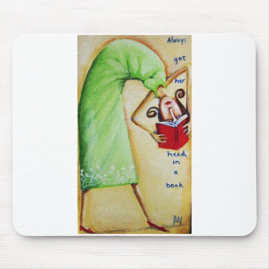 Hoofd van een Boek Mousepad Muismat (Voorkant)