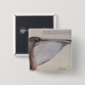 Hoofd van een bruine Pelicaan Vierkante Button 5,1 Cm (Voorkant /achterkant)