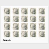 Hoofd van een Cherub Vierkante Sticker (Vel)