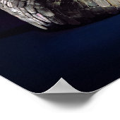 Hoofd van een dier met menselijk hoofd in open kak poster (Hoek)