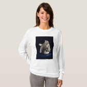 Hoofd van een dier met menselijk hoofd in open kak t-shirt (Voorkant volledig)