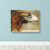Hoofd van een Golden Eagle (door John Ruskin) Canvas Afdruk (Insitu (Houten vloer))