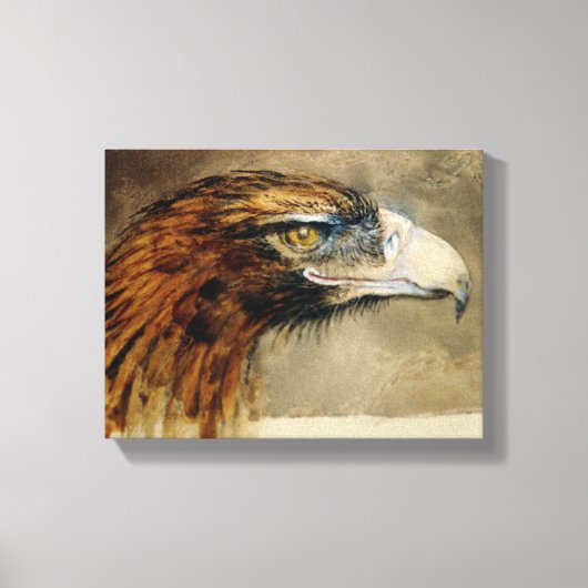 Hoofd van een Golden Eagle (door John Ruskin) Canvas Afdruk (Voorkant)