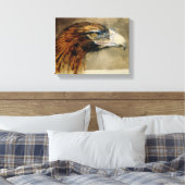 Hoofd van een Golden Eagle (door John Ruskin) Canvas Afdruk (Insitu (Slaapkamer))