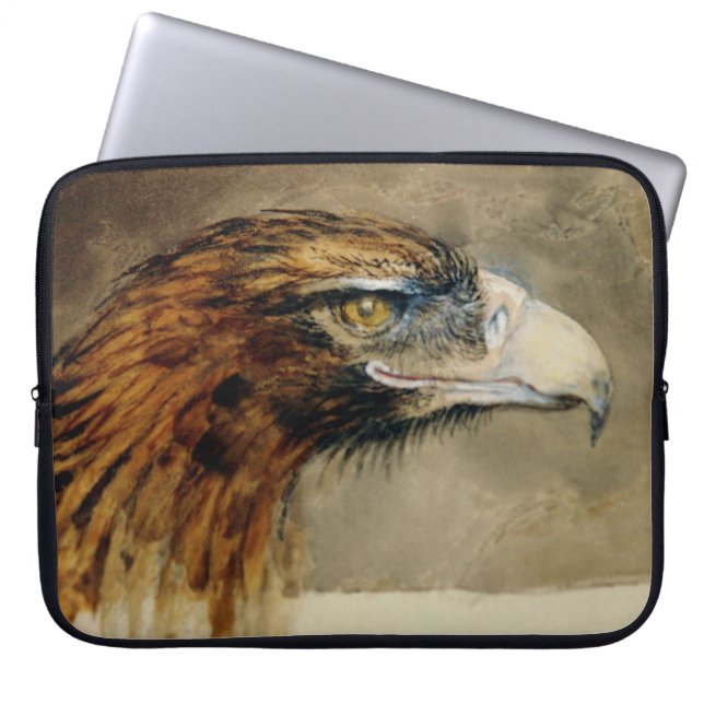 Hoofd van een Golden Eagle (door John Ruskin) Laptop Sleeve (Voorkant)