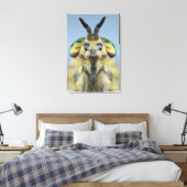 Hoofd van een hertenvlieg canvas afdruk (Insitu (Slaapkamer))