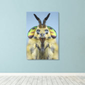 Hoofd van een hertenvlieg canvas afdruk (Insitu (Houten vloer))