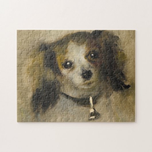 Hoofd van een hond, 1870 (olie op canvas) legpuzzel (Horizontaal)