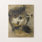 Hoofd van een hond, 1870 (olie op canvas) legpuzzel (Verticaal)
