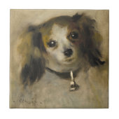 Hoofd van een hond, 1870 (olie op canvas) tegeltje (Voorkant)