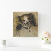 Hoofd van een hond, 1870 (olie op canvas) vierkante klok (Huis)