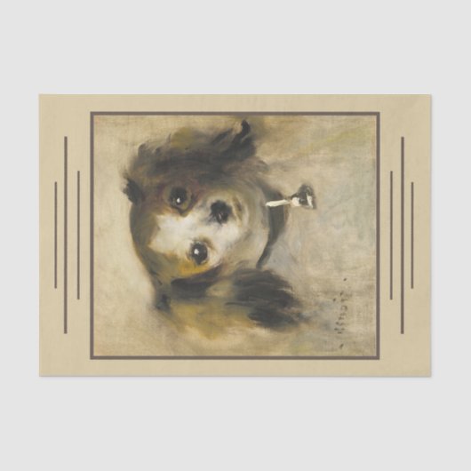 Hoofd van een hond, Auguste Renoir Art Decoupage Tissuepapier (Voorkant)