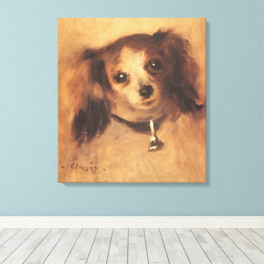 Hoofd van een hond van Pierre Renoir,  Kunst Canvas Afdruk (Insitu (Houten vloer))