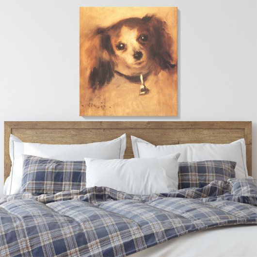 Hoofd van een hond van Pierre Renoir,  Kunst Canvas Afdruk (Insitu (Slaapkamer))