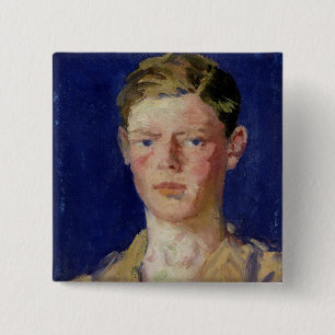 Hoofd van een jong Man Vierkante Button 5,1 Cm